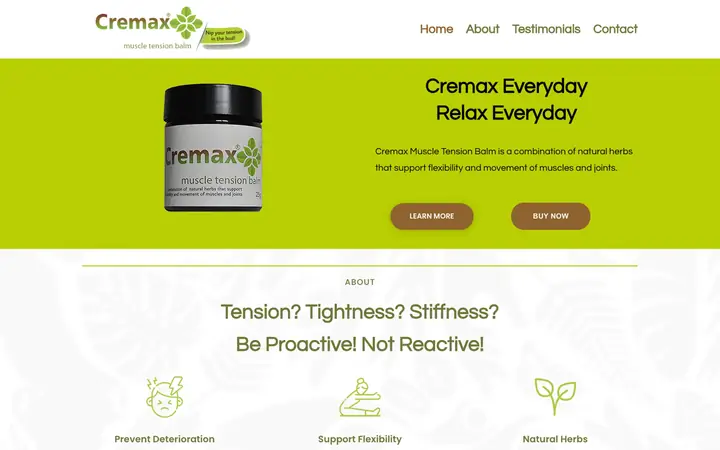 Cremax website homepage